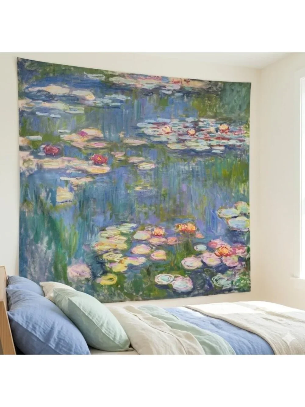 New Waterlily Floral Wall Tapestry 39 x 51 inch Green Plant Art Decor